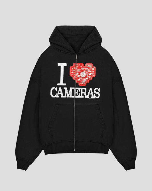 I LOVE CAMERAS ZIP HOODIE