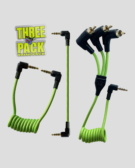 *3 PACK* 3.5mm Camcorder A/V Cable + RCA Cable